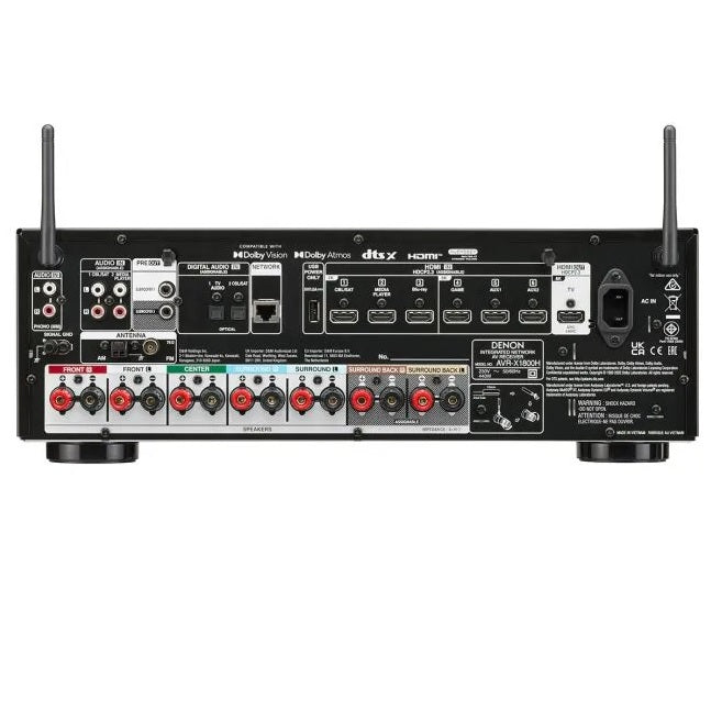 Denon AVR-X1800H - 7.2 Ch. 175W 8K AV Receiver with HEOS® Built-in